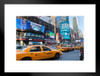 Yellow Cab Rush Times Square New York City NYC Photo Matted Framed Art Print Wall Decor 26x20 inch