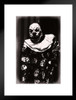 Creepy Clown with Scary Teeth Black and White B&W Photo Photograph Spooky Scary Halloween Decorations Matted Framed Art Wall Decor 20x26