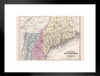 Maine New Hampshire and Vermont 1867 Antique Style Map Travel World Map with Cities in Detail Map Posters for Wall Map Art Wall Decor Geographical Illustration Matted Framed Art Wall Decor 26x20
