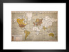 German World Trade Import Antique Style Map Travel World Map with Cities in Detail Map Posters for Wall Map Art Wall Decor Geographical Illustration Travel Matted Framed Art Wall Decor 26x20