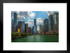 Chicago Illinois Skyline Lake Michigan Photo Photograph Matted Framed Art Wall Decor 26x20