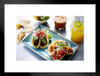 Mexican Street Tacos with Refreshing Margarita Photo Matted Framed Art Print Wall Decor 26x20 inch