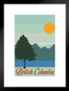 British Columbia Canada Retro Travel Matted Framed Art Print Wall Decor 20x26 inch