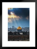 Old City of Jerusalem Skyline Dome of the Rock Photo Matted Framed Art Print Wall Decor 26x20 inch