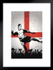 England Soccer Player Sports Matted Framed Art Print Wall Decor 20x26 inch