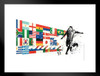 Soccer National Teams Flags Sports Matted Framed Art Print Wall Decor 20x26 inch