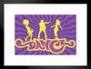 Boogie Dancers Disco Night Dance Party Purple Matted Framed Art Print Wall Decor 26x20 inch