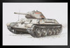 Russian T 34 Armored Tank World War II WWII Matted Framed Art Print Wall Decor 26x20 inch