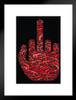 Middle Finger Hand Gun Icon Pattern Matted Framed Art Wall Decor 20x26