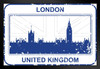 London UK Passport Rubber Stamp Travel Stamp Matted Framed Art Print Wall Decor 26x20 inch