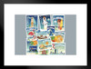 Florida Miami Daytona West Palm Beach Travel Stamps Matted Framed Art Print Wall Decor 26x20 inch