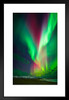 Aurora Borealis Northern Lights Over Iceland Photo Art Print Matted Framed Wall Art 20x26 inch