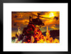 Military AH64 Combat Attack Helicopter Sunset Flight Flying Fire Explosion Photography Matted Framed Art Wall Decor 20x26