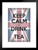Keep Calm and Drink Tea Union Jack British Flag Matted Framed Art Print Wall Decor 20x26 inch