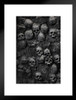 Skulls Stacked in Wall Skeleton Spooky Horror Photo Photograph Human Anatomy Scary Matted Framed Art Wall Decor 20x26