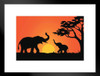 Elephant Family Sunset Photo Photograph African Elephant Wall Art Elephant Posters For Wall Elephant Art Print Elephants Wall Decor Photo Of Elephant Tusks Matted Framed Art Wall Decor 20x26