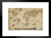 Ye Olde Pirate Map by ProMaps Travel World Map with Cities in Detail Map Posters for Wall Map Art Wall Decor Geographical Illustration Pirate Travel Destinations Matted Framed Art Wall Decor 20x26