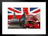 London Great Brittain Landmarks Bus Big Ben St Pauls Matted Framed Art Print Wall Decor 20x26 inch