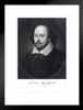 William Shakespeare Engraving Portrait Poster 1870 Famous Will Author Playwright Writer Photo Picture Matted Framed Art Wall Decor 20x26