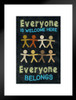Everyone Is Welcome Here Everyone Belongs Classroom Sign Educational Rules Teacher Supplies School Decor Teaching Toddler Kids Elementary Learning Decorations Matted Framed Art Wall Decor 20x26
