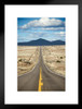 Long Highway Through Desert Landscape in Texas Photo Matted Framed Art Print Wall Decor 20x26 inch