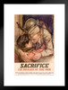 Sacrifice The Privilege Of Free Men WPA War Propaganda Matted Framed Wall Art Print 20x26