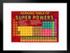 Periodic Table Of Super Powers Red Reference Chart Matted Framed Art Print Wall Decor 26x20 inch