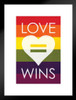 Love Wins Rainbow Matted Framed Art Print Wall Decor 20x26 inch