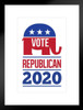 Vote Republican 2020 White Retro Presidential Election Campaign Pro Elect Trump Matted Framed Art Wall Decor 20x26