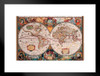 World Map 17th Century Matted Framed Poster 26x20 inch