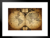 World Map Mappemonde Matted Framed Poster 20x26 inch