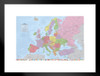 Political Map of Europe Flags Reference Educational Matted Framed Poster 20x26 inch