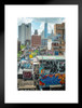 Lower Manhattan and China Town Rooftop Graffiti Matted Framed Wall Art Print 26x20 inch