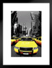Yellow Cabs NYC Photography Art Print Matted Framed Poster 20x26 inch