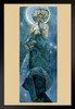Moon by Alphonse Mucha Feminine Art Deco Art Nouveau Art Prints Mucha Print Art Nouveau Decor Vintage Advertisements Art Poster Ornamental Design Mucha Black Wood Framed Art Poster 14x20