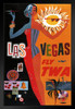 Las Vegas Fly TWA Retro Travel Matted Framed Wall Art Print 20x26 inch