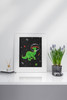 Dinosaur Poster Parasaurolophus in Space Dino Kids Toddler Child Children Funny Cartoon Cute Picture Nursery Photograph Education Educational Classroom Bathroom Cool Wall Decor Art Print Poster 12x18
