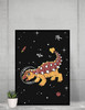 Dinosaur Poster Ankylosaurus in Space Dino for Kids Toddler Child Children Funny Cartoon Cute Picture Nursery Photograph Education Educational Classroom Cool Wall Decor Art Print Poster 12x18