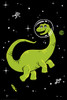 Dinosaur Poster Apatosaurus in Space Dino for Kids Toddler Child Children Funny Cartoon Cute Picture Nursery Photograph Education Educational Classroom Bathroom Cool Wall Decor Art Print Poster 12x18