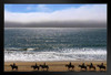 Horseback Rider Beach Half Moon Bay California Landscape Photo Black Wood Framed Art Poster 20x14