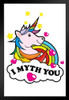 I Myth You Unicorn Funny Black Wood Framed Poster 14x20