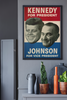 JFK John F Kennedy Lyndon Johnson Campaign Wall Art Poster Room Home and Office Vintage Decor Aesthetic Cool Wall Decor Retro Picture Decor Photograph Print Cool Wall Decor Art Print Poster 12x18