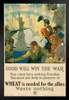 WPA War Propaganda Food Will Win The War Wheat is Needed For The Allies Black Wood Framed Art Poster 14x20