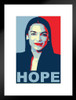 Alexandria Ocasio Cortez Hope Campaign Art Matted Framed Wall Art Print20x26 inch