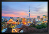 Tokyo Skytree Tokyo Japan City Skyline Illuminated At Sunset Photo Beach Palm Landscape Pictures Ocean Scenic Scenery Tropical Nature Photography Paradise Matted Framed Art Wall Decor 26x20