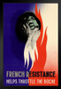 French Resistance Helps Throttle the Boche WPA War Propaganda Black Wood Framed Art Poster 14x20