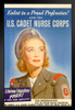 Join The US Cadet Nurse Corps WPA War Propaganda Black Wood Framed Art Poster 14x20