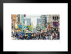 Downtown San Francisco California People Crossing Street Photo Matted Framed Wall Art Print 26x20 inch