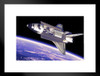 Space Shuttle In Space Orbiting Earth Bay Doors Open Rendering Photo Matted Framed Wall Art Print 26x20 inch