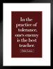 Dalai Lama In The Practice Of Tolerance Ones Enemy Is The Best Teacher Red Motivational Matted Framed Art Print Wall Decor 20x26 inch